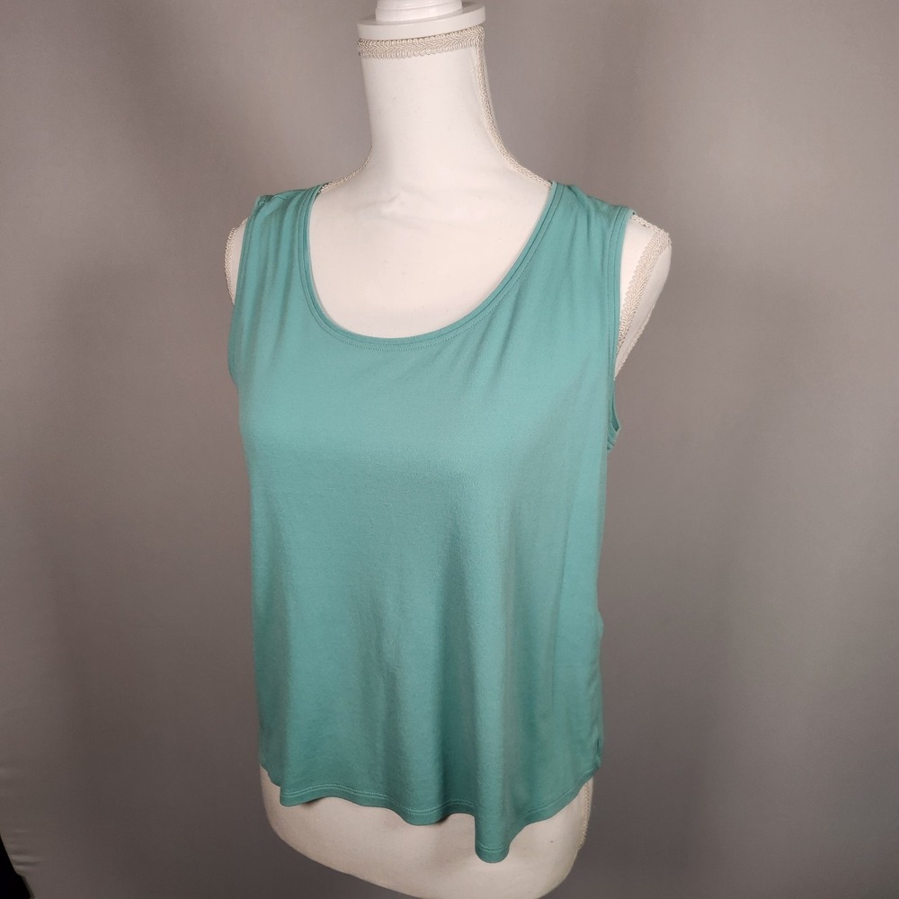 Eileen Fisher Teal Tank Top Silk Petite Medium
